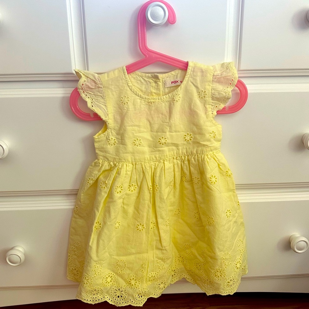 Fox toddler girls yellow dress